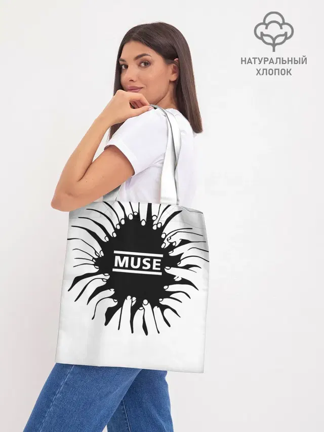 Шоппер базовый с принтом «Muse — MUSE пальцы»