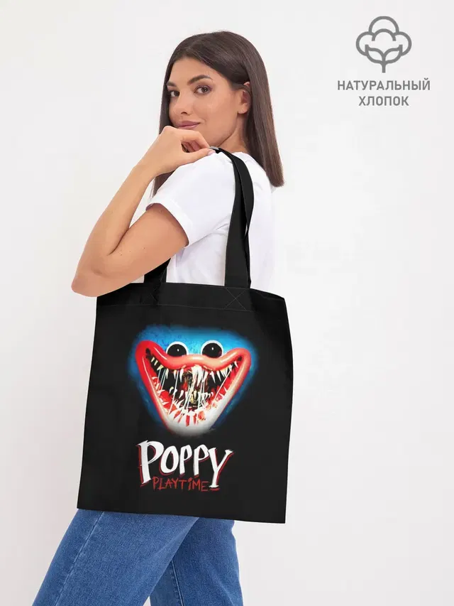 Шоппер базовый с принтом «Poppy Playtime — Huggy Wuggy, Poppy Playtime»
