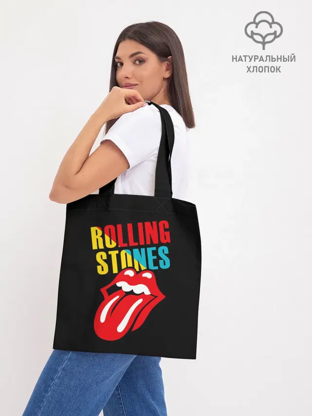 Шоппер базовый с принтом «Rolling Stones — Роллинг Стоунз»