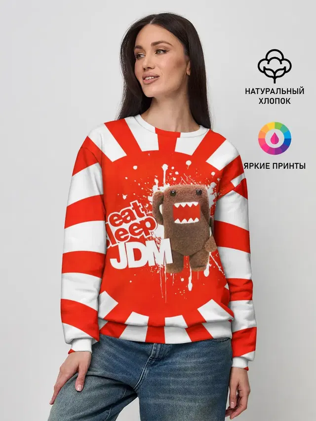 Женский свитшот с принтом «JDM Style — Domo jdm»