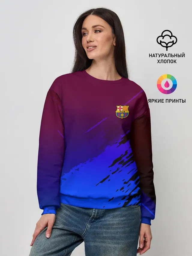 Женский свитшот с принтом «Барселона — FC Barcelona SPORT»