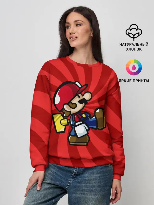 Женский свитшот с принтом «Mario»