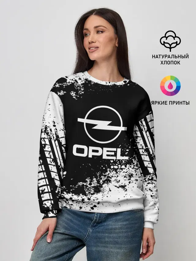 Женский свитшот с принтом «Opel — Opel abstract sport»