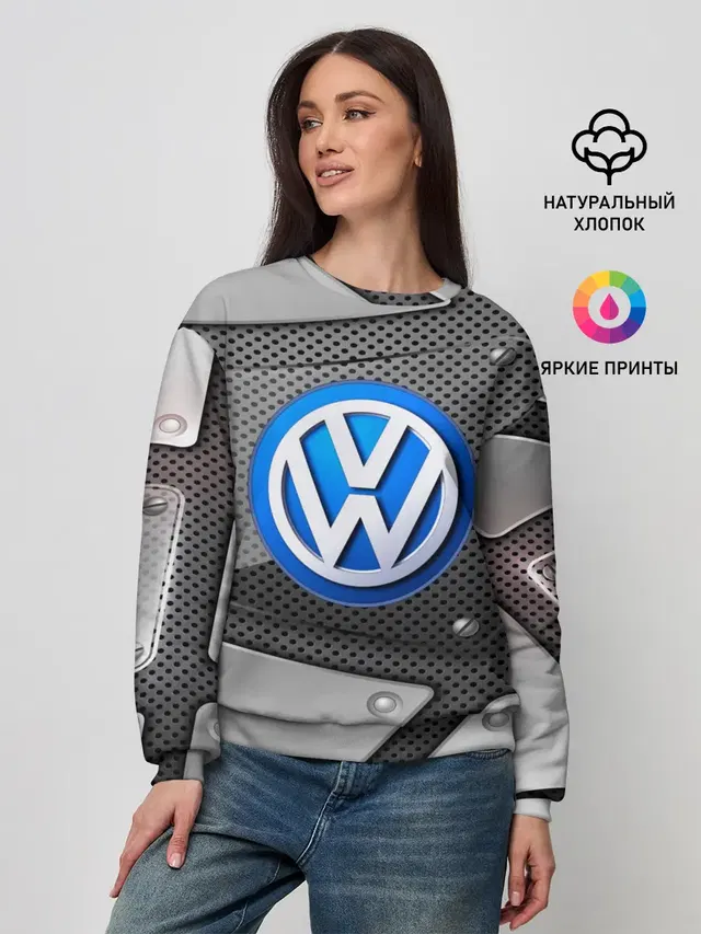 Женский свитшот с принтом «Volkswagen — Volkswagen metalic 2018»