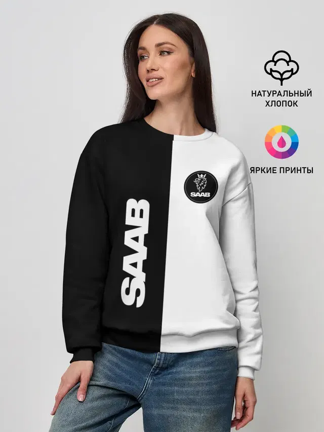 Женский свитшот с принтом «Saab»