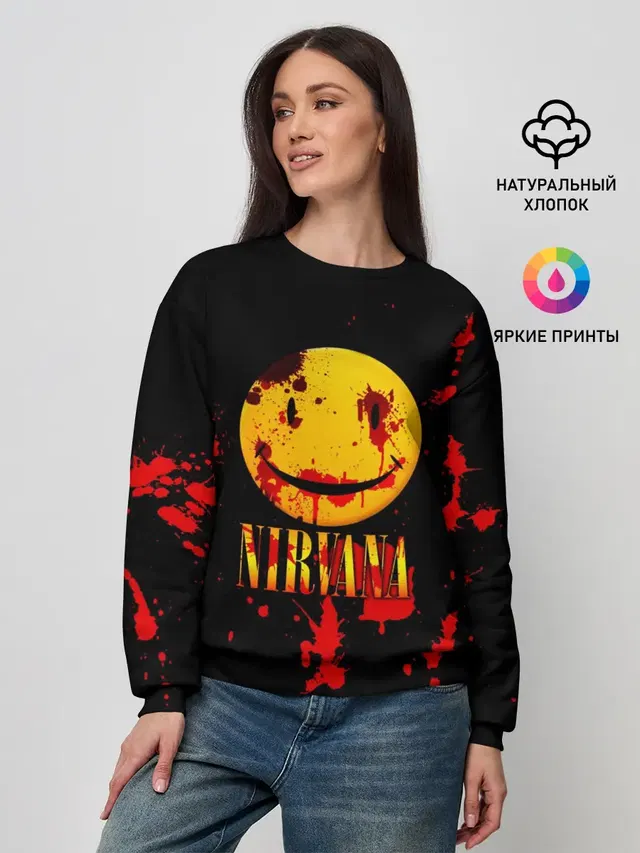 Женский свитшот с принтом «Nirvana»