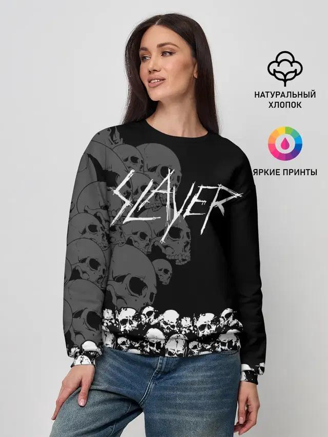 Женский свитшот с принтом «Slayer — Slayer Black»