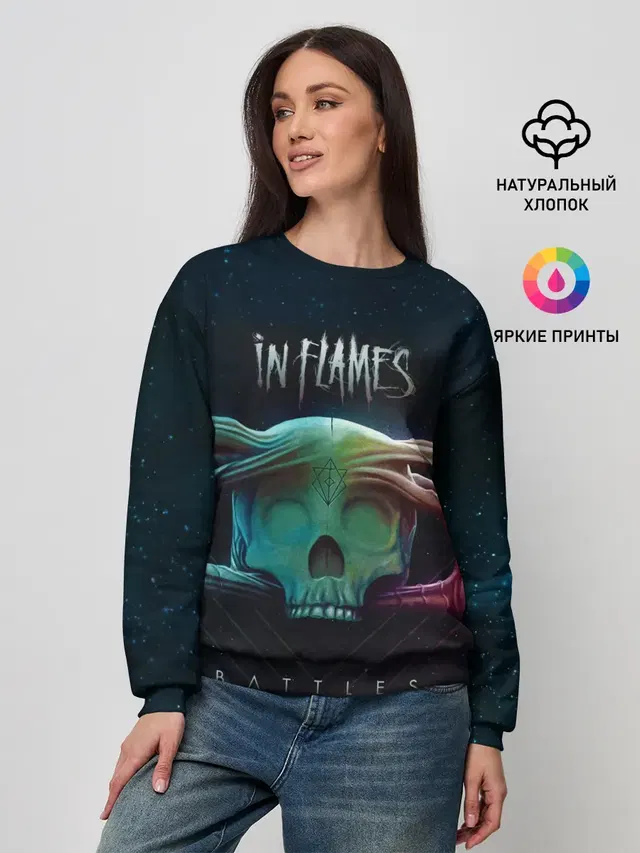 Женский свитшот с принтом «In Flames — Battles»