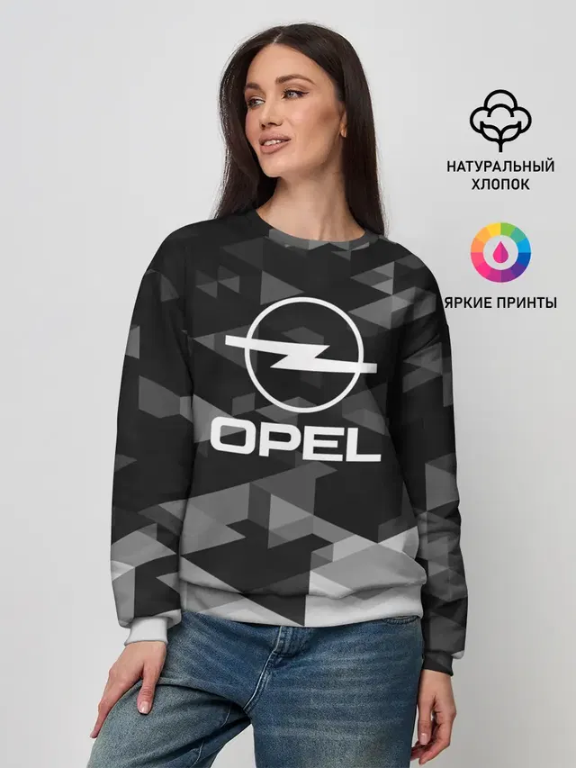 Женский свитшот с принтом «Opel — Opel sport geometry»