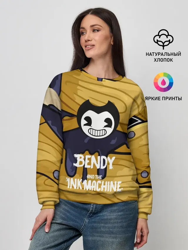 Женский свитшот с принтом «Bendy and the ink machine»