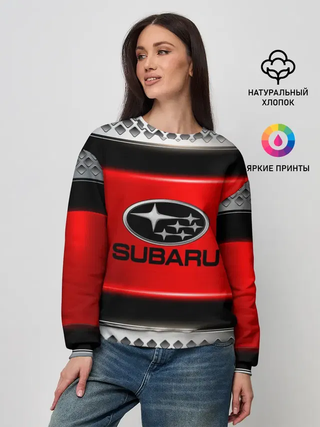 Женский свитшот с принтом «Subaru logo»