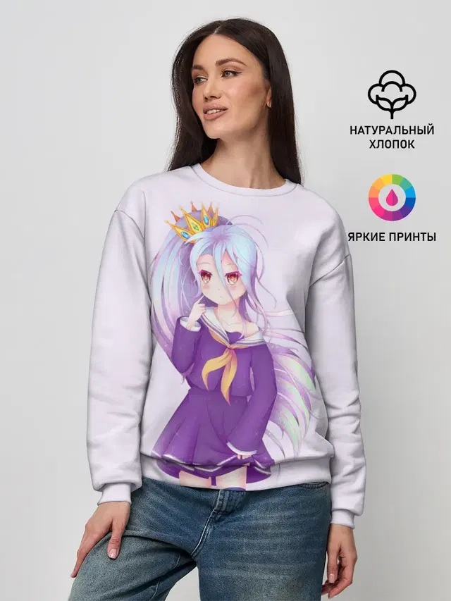 Женский свитшот с принтом «No Game No Life — Сиро»