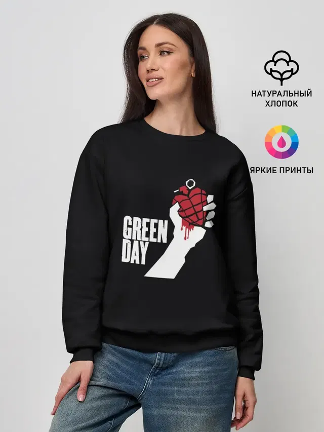 Женский свитшот с принтом «Green Day»