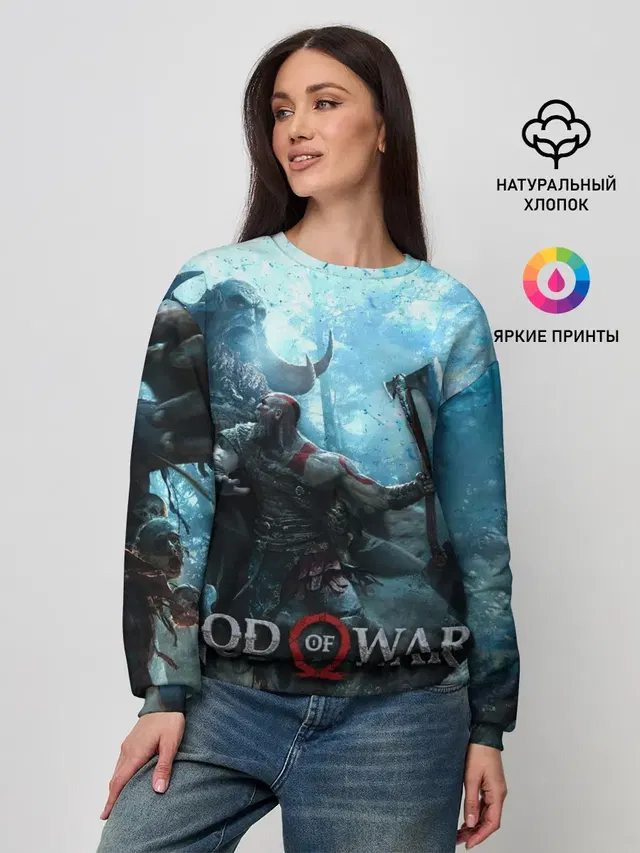 Женский свитшот с принтом «Kratos»