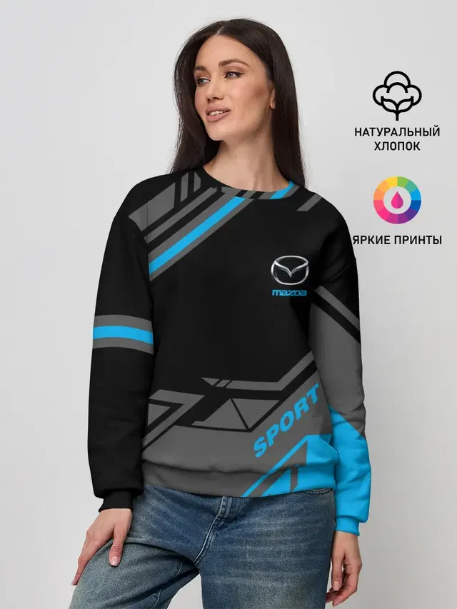 Женский свитшот с принтом «Mazda — MAZDA SPORT»