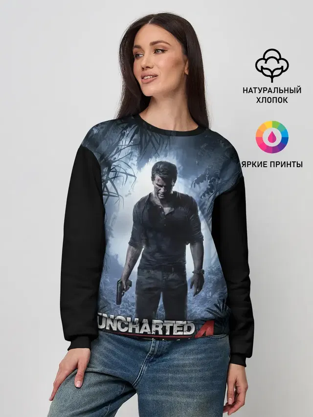 Женский свитшот с принтом «Uncharted — Путь вора»
