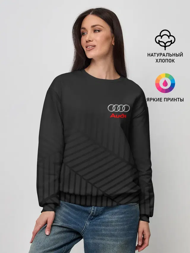 Женский свитшот с принтом «Audi — AUDI SPORT»