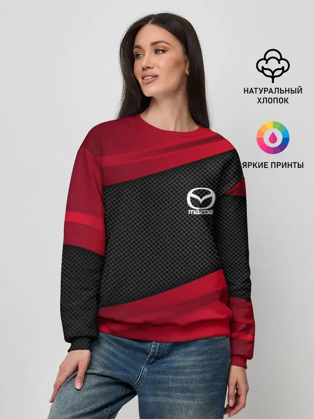 Женский свитшот с принтом «Mazda — MAZDA SPORT»