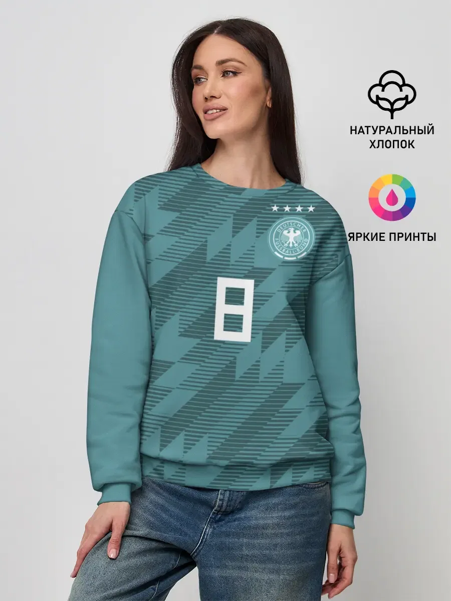 хлопковый свитшот «Kroos away WC 2018» — купить — принт крупно