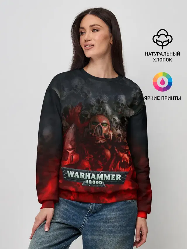 Женский свитшот с принтом «Ork — Warhammer 40000: Dawn Of War»