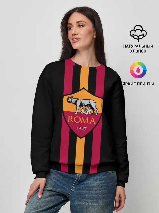 Женский свитшот с принтом «Roma — FC Roma Lines»