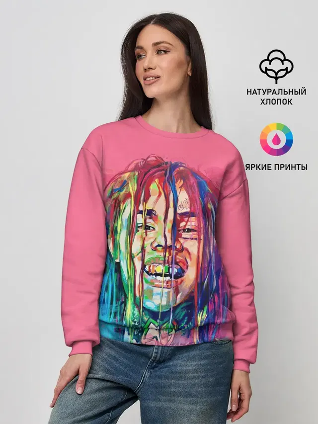 Женский свитшот с принтом «6IX9INE — PINK 69»