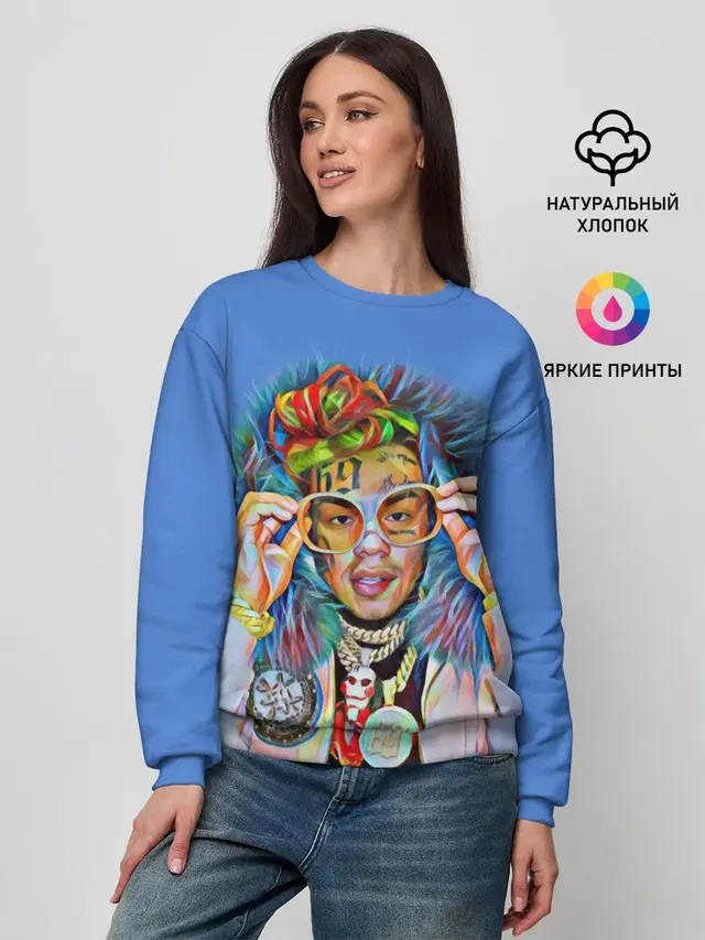 Женский свитшот с принтом «6IX9INE — 6IX9INE SWAG»