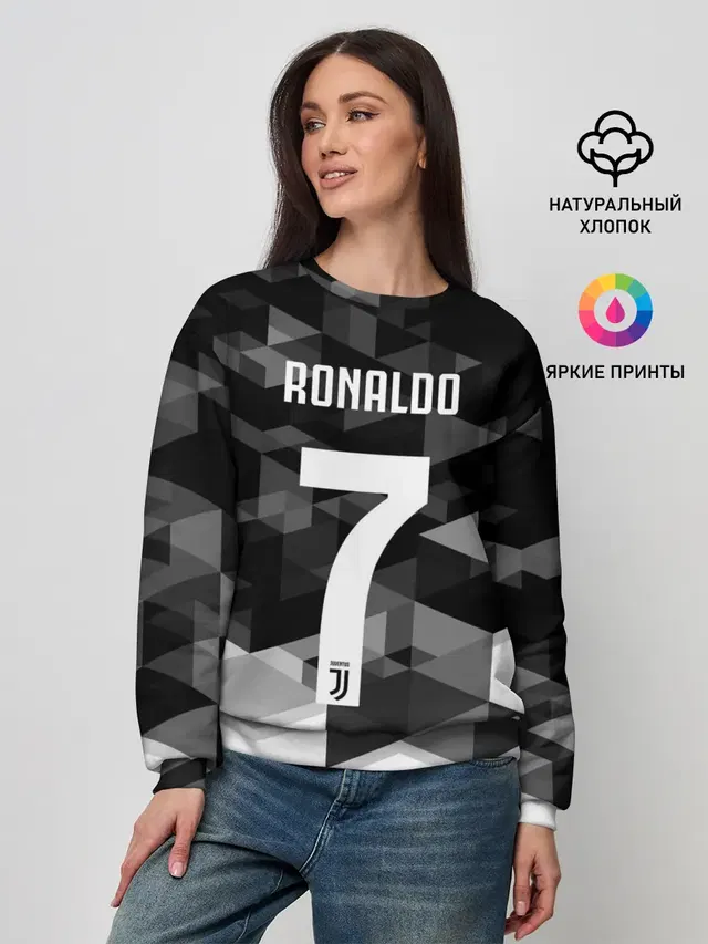 Женский свитшот с принтом «Ювентус — RONALDO JUVE SPORT»