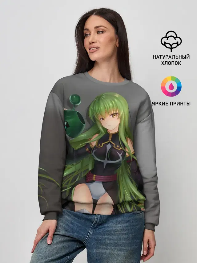 Женский свитшот с принтом «Code Geass — Code Geass art gray»