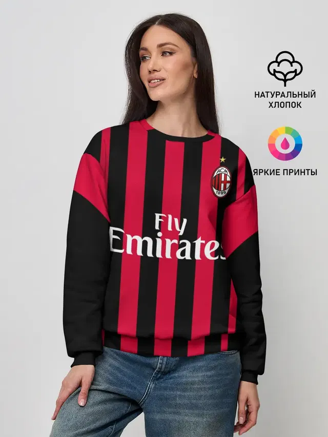 Женский свитшот с принтом «Милан — Milan home 18-19»