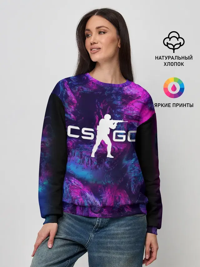 Женский свитшот с принтом «Counter-Strike — CS GO HYPER BEAST LANDSCAPE»