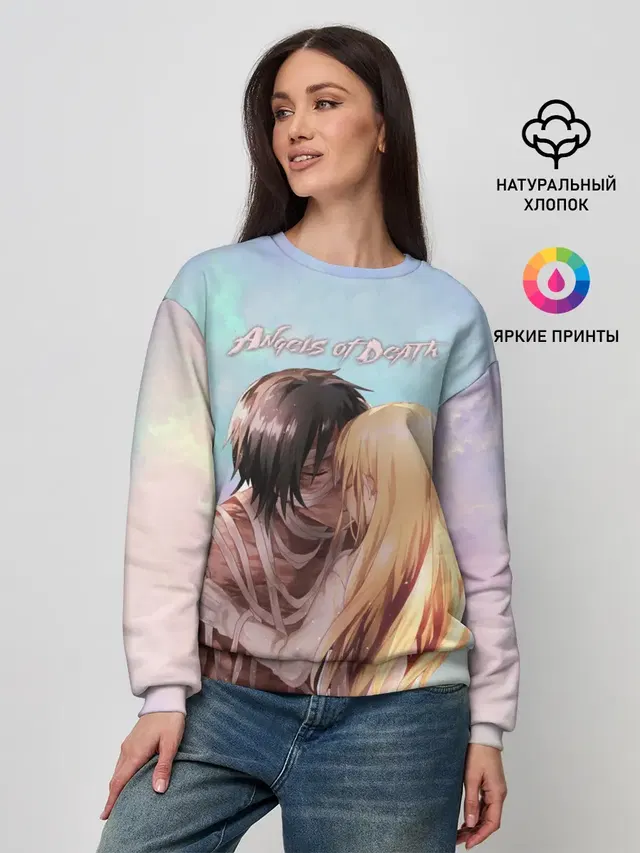 Женский свитшот с принтом «Ангел Кровопролития — ANGELS OF DEATH. Love story»