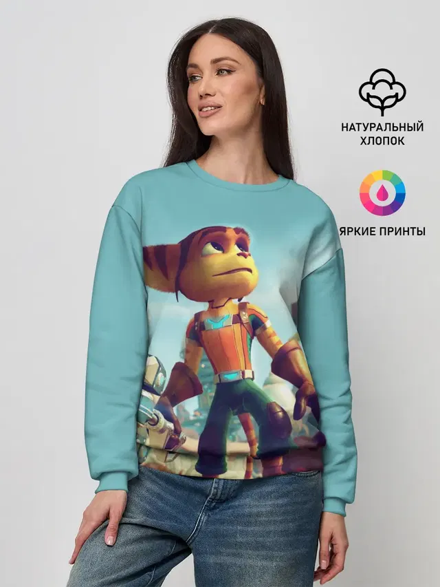 Женский свитшот с принтом «Ratchet & Clank — Ratchet and Clank»