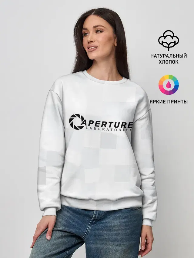 Женский свитшот с принтом «Portal — Aperture Labs»