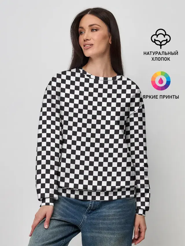 Женский свитшот с принтом «Checkerboard»