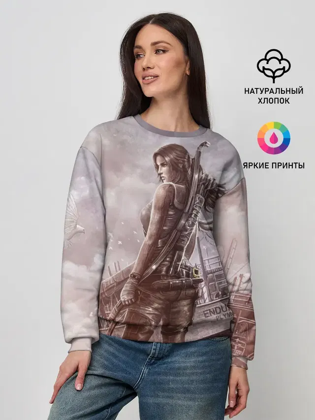 Женский свитшот с принтом «Tomb Raider»