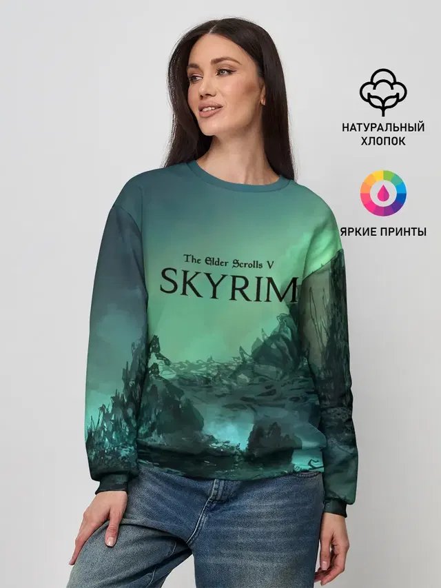 Женский свитшот с принтом «The Elder Scrolls — SKYRIM»