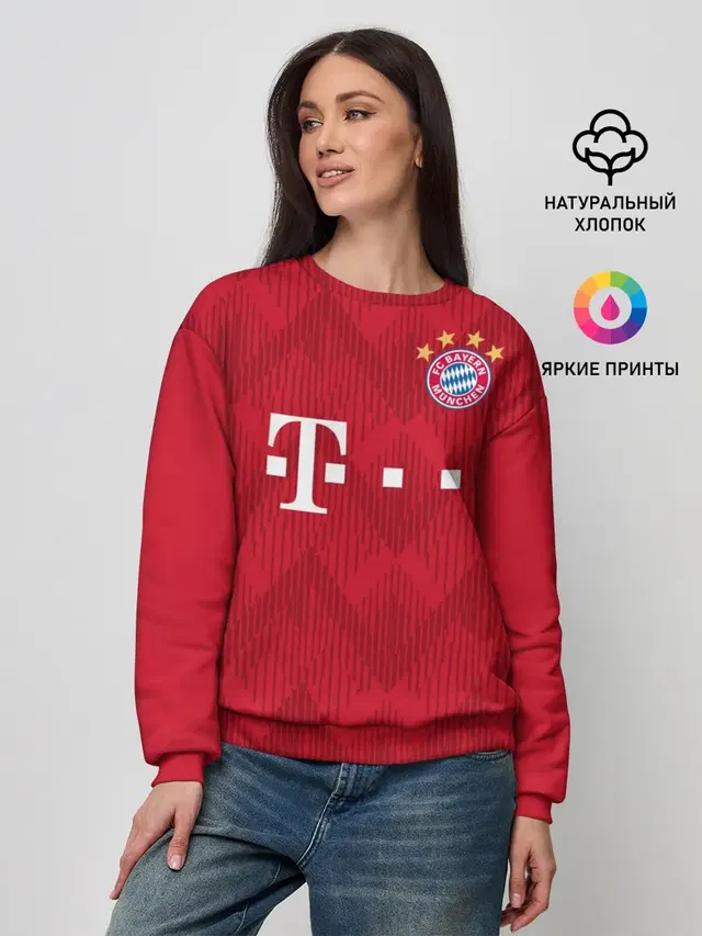 Женский свитшот с принтом «Bayern Munchen — Lewandowski home 18-19»