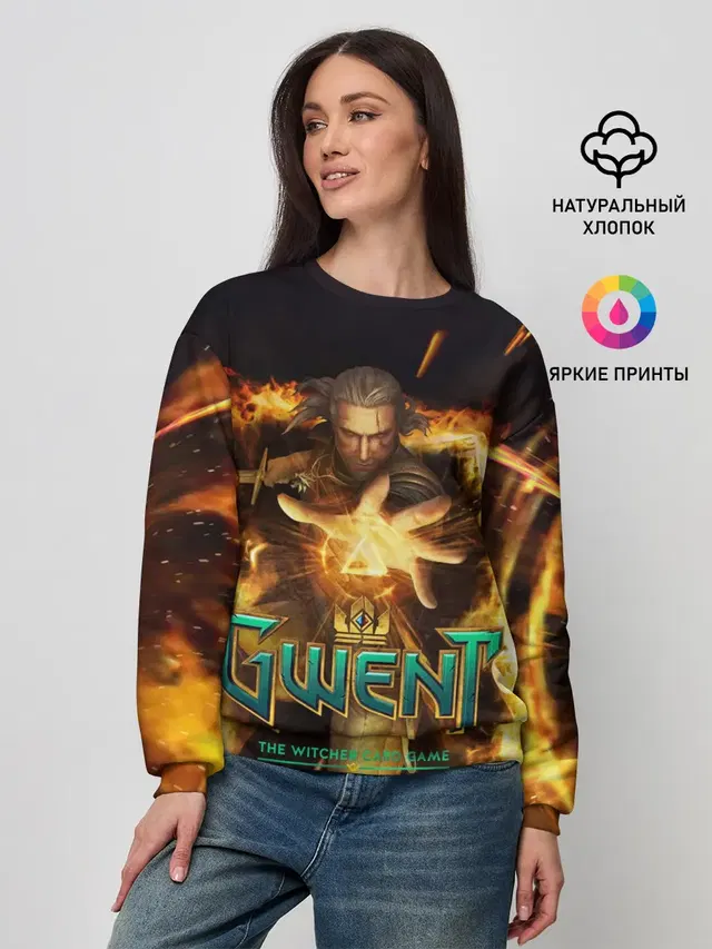 Женский свитшот с принтом «Gwent — GWENT: The Witcher Card Game»