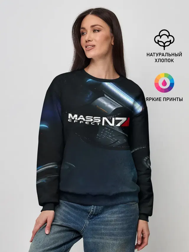 Женский свитшот с принтом «Mass Effect — MASS EFFECT N7»