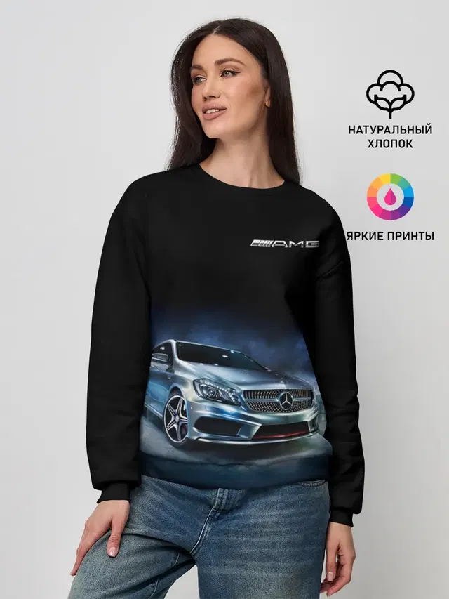 Женский свитшот с принтом «Merсedes — Mercedes AMG»