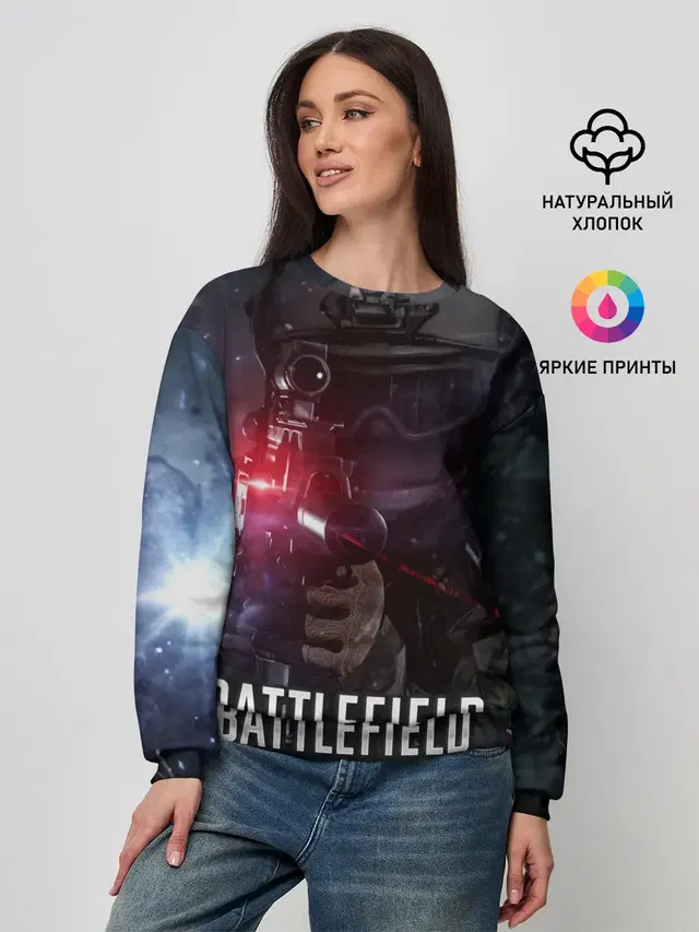 Женский свитшот с принтом «BATTLEFIELD»