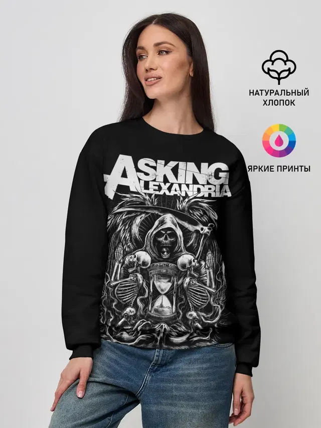 Женский свитшот с принтом «Asking Alexandria»