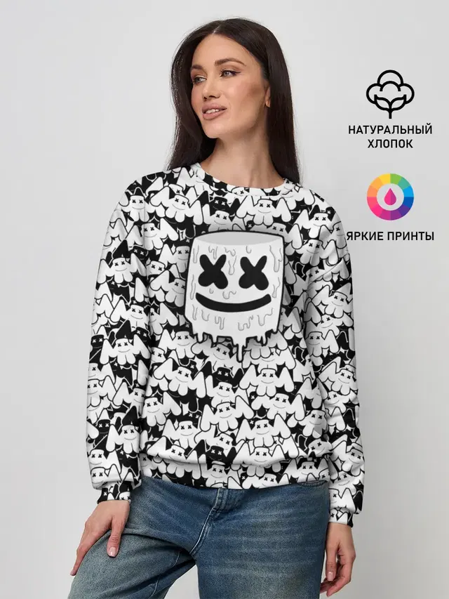 Женский свитшот с принтом «Marshmello»