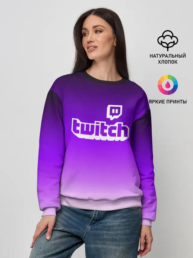 Женский свитшот с принтом «Twitch»