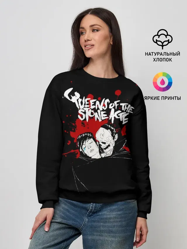 Женский свитшот с принтом «Разный рок — Queens of the Stone Age»
