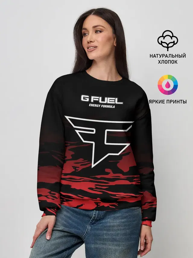 Женский свитшот с принтом «Counter-Strike — Faze clan - Jersey pro 2019»