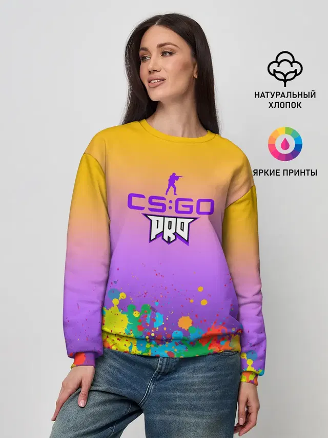 Женский свитшот с принтом «Pro100 PRO»