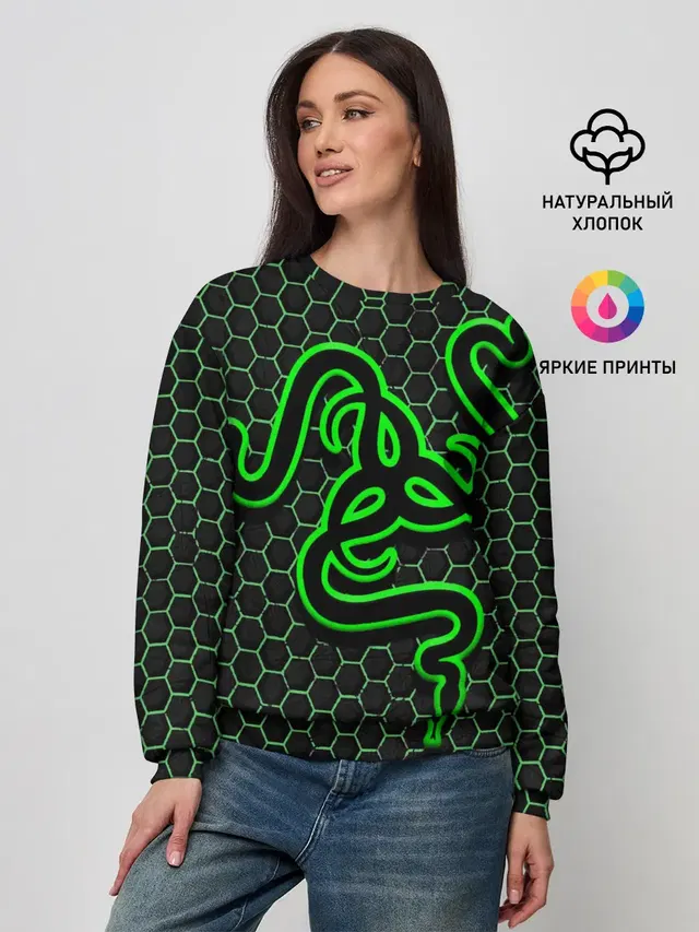 Женский свитшот с принтом «Разные игры — RAZER»