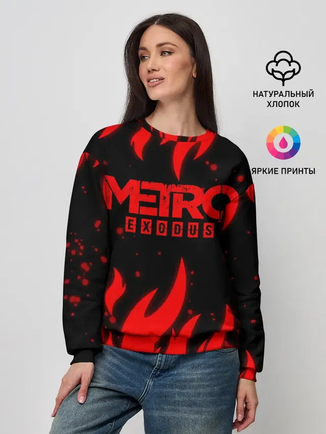 Женский свитшот с принтом «Flame — METRO»